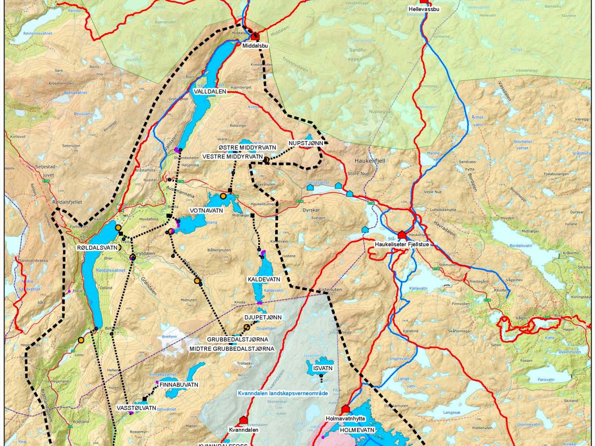 Oversiktskart Røldal-Suldal
